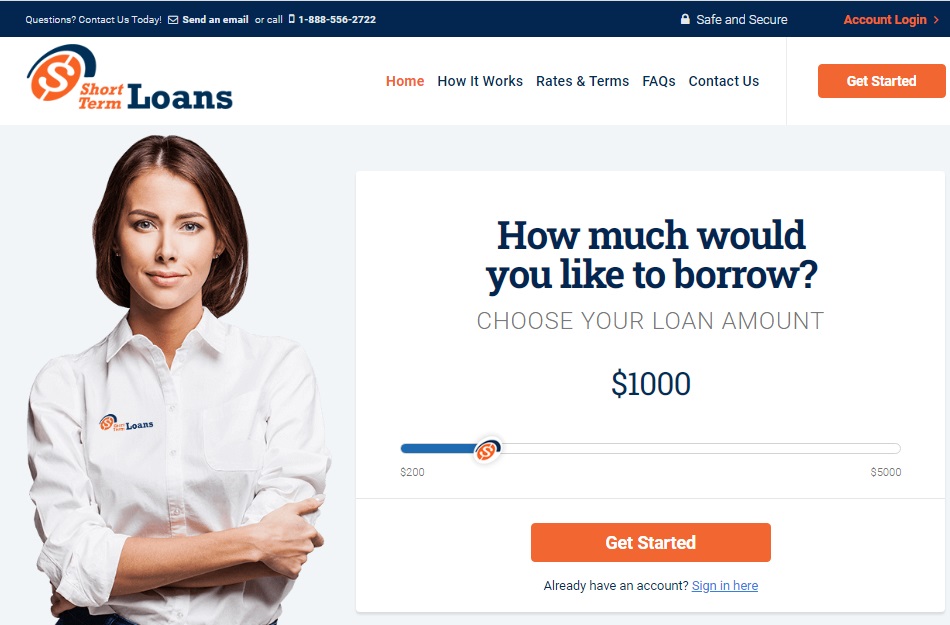 shorttermloans.com website