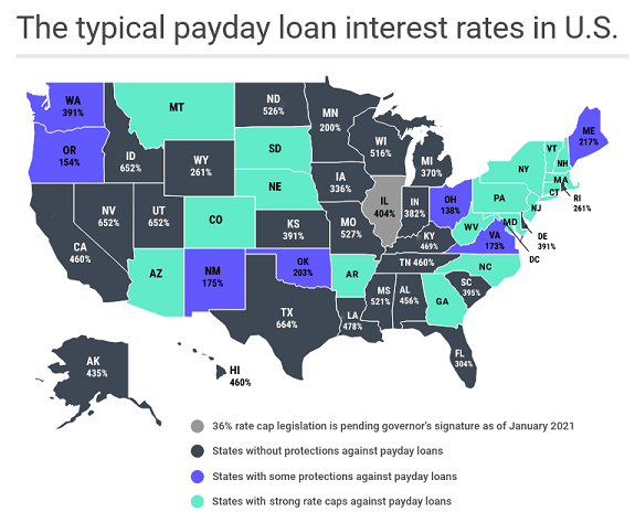 payday loans APR states