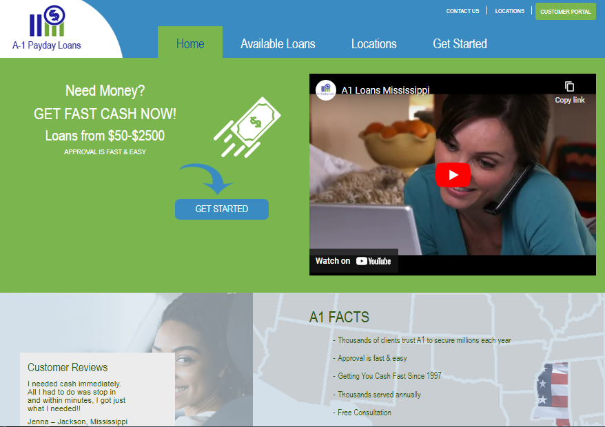 A1 Payday Loans site