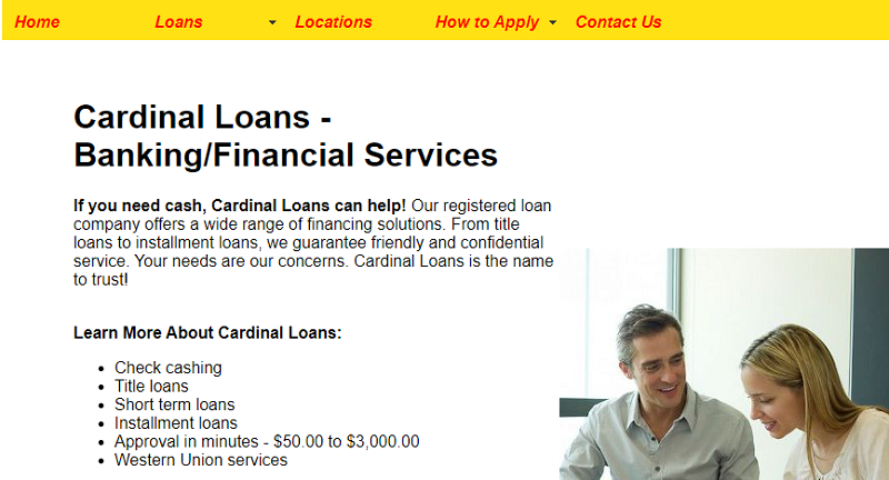 Cardinal Loans website